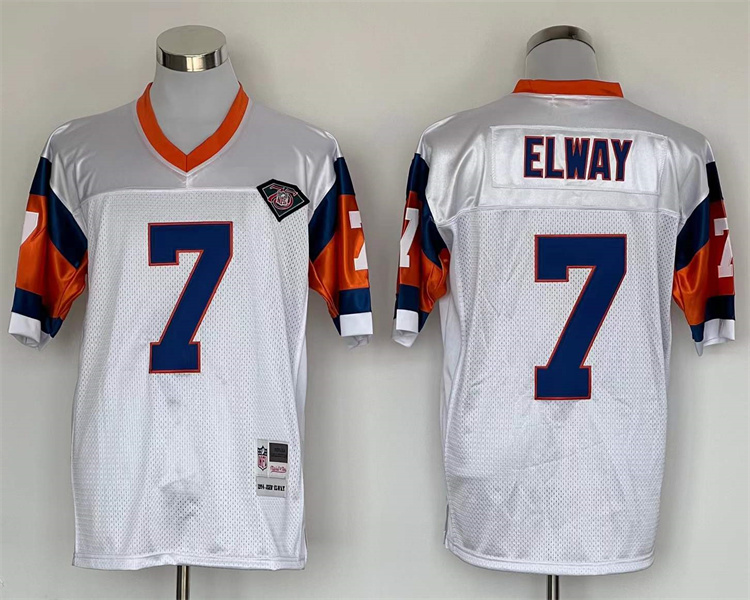 Men's Denver Broncos John Elway Mitchell & Ness White Legacy Jersey Men's Denver Broncos John Elway Mitchell & Ness White Legacy Jersey